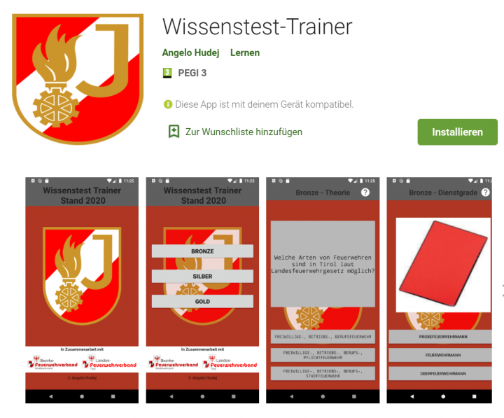 Wissenstest Trainer App weiterentwickelt